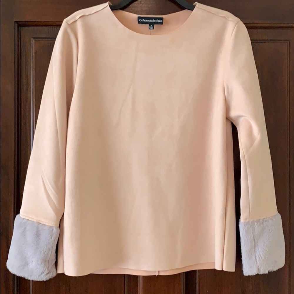 Catherine Malandrino Faux Suede Top        Size M
